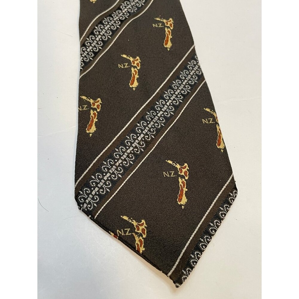 New Zealand neck tie 58" long Parisian hand tailored brown